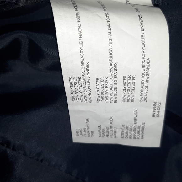 Nautica Faux Fur Trim Puffer Jacket in Navy Blue - Picture 14 of 15